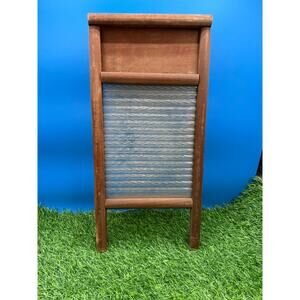 Vintage House Keepers Washboard - Wood & Glass